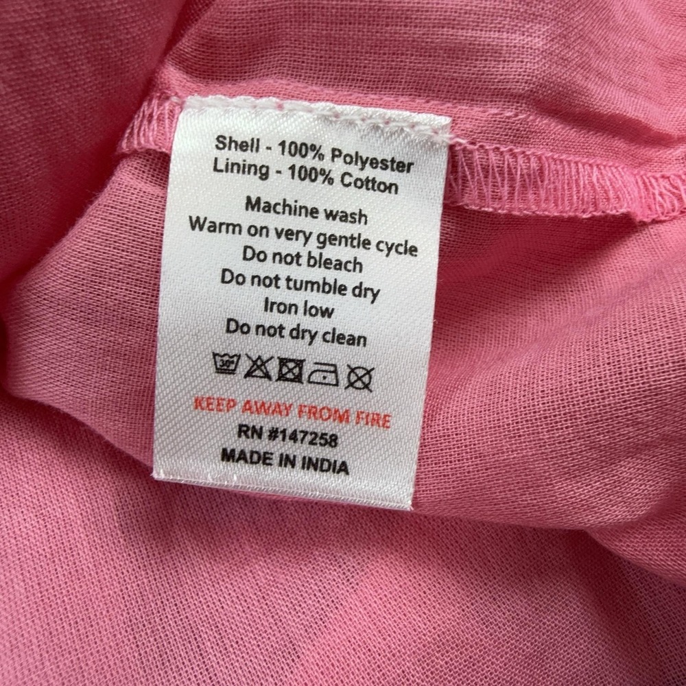 Simply Southern Dress Womens Medium Pink Pineapple Foil 3/4 Bell Sleeve Boho - Picture 8 of 11